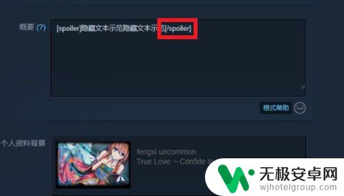 steam怎么隐藏文本 如何在STEAM个人资料界面中添加私密信息？