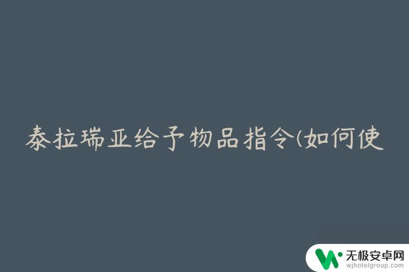 泰拉瑞亚给予指令 泰拉瑞亚快速获取物品指令