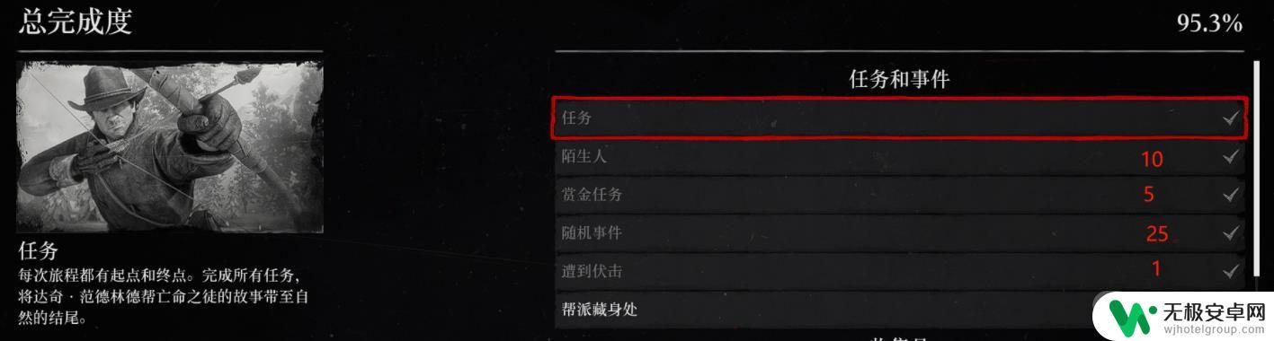荒野大镖客2100%完成度要求 荒野大镖客2 100%完成度攻略