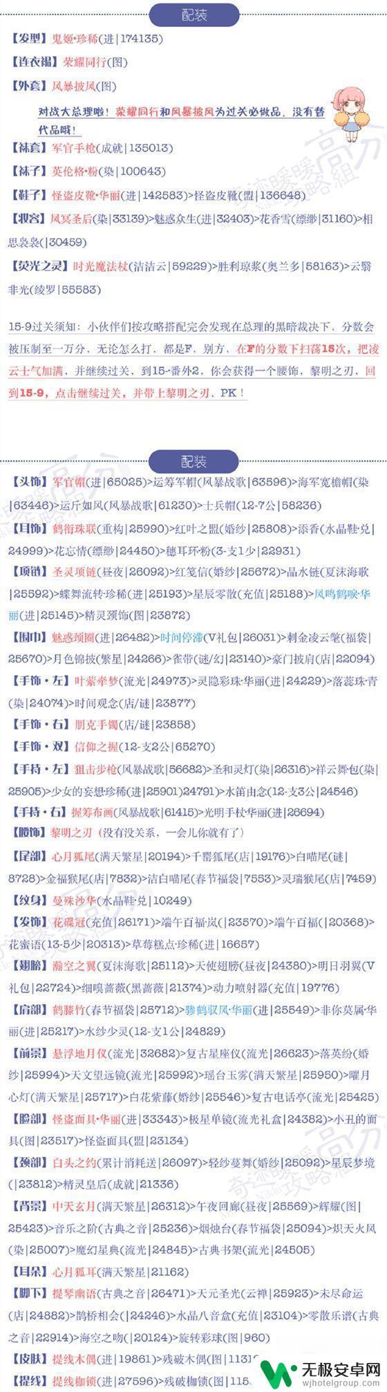 奇迹暖暖怎么通关 奇迹暖暖主线15-9攻略技巧